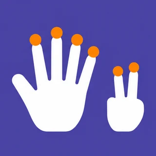Mano abierta más dos dedos de la otra mano: acorde Si°
